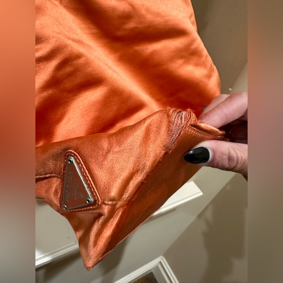 Prada Raso (Orange) Plex Tote w/card - Picture 3 of 16